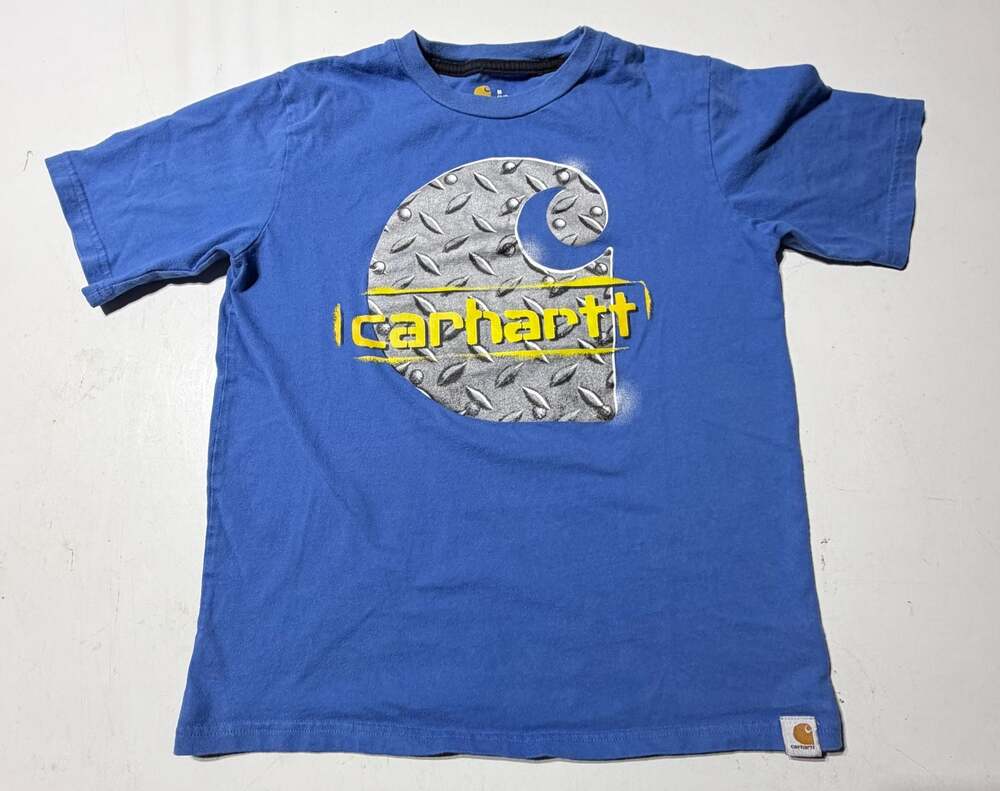 Carhartt Youth Short Sleeve Graphic Logo T-Shirt Blue Size M (10-12)
